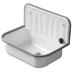 Stahl-Ausgussbecken 49,7x38,3x33cm, o ÜL, o HL, weiß emaliert