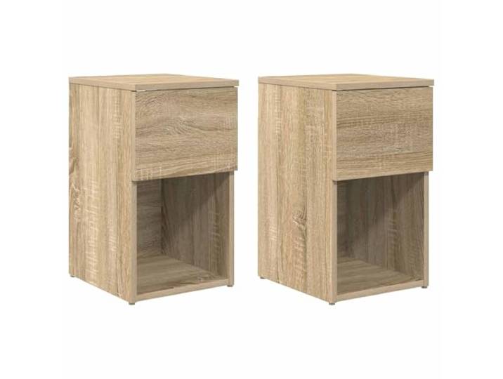 HGFDVCMR Bettschrank 2er Set Sonoma-Eiche 29x31,5x49cm Holzwerkstoff Kompakter Nachttisch im 2er Set für Schlafzimmer und Wohnzimmer. Bietet praktischen Stauraum auf kleinem Raum.