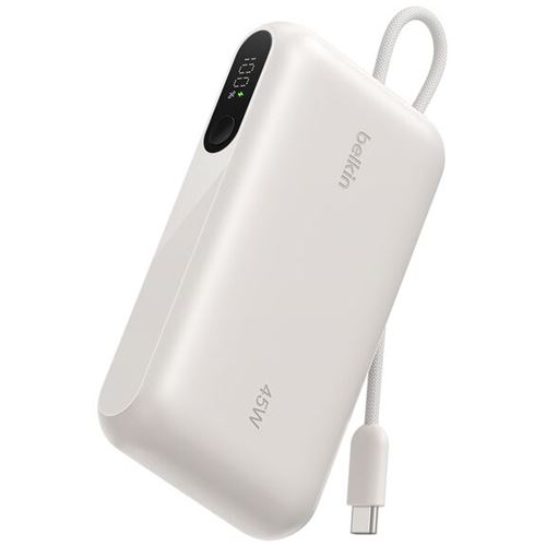 BELKIN BOOSTCHARGE PWRBANK W/ DISPLAY SAND / 10000MAH W/ USB-C CABLE