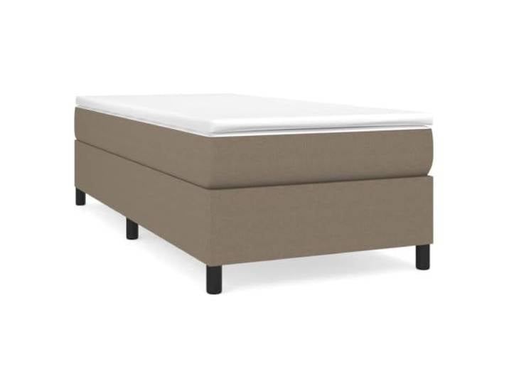 PUGYNBK Boxspringbett, 80 x 200 cm, mit Matratze, Grau / Taupe Taschenfedern, mittlere Festigkeit, Holzlatten, atmungsaktiver Schutz, inklusive Anleitung (evtl. nicht in deutscher Sprache)