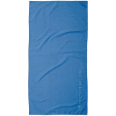 Sporthandtuch TOM TAILOR HOME "Fitnesstuch COLOR BATH", blau (cool blau), B:50cm L:100cm, Microfaser, Mikrofaser, Handtücher, Logo Prägung, Mikrofaser, weich, schnell trocknend