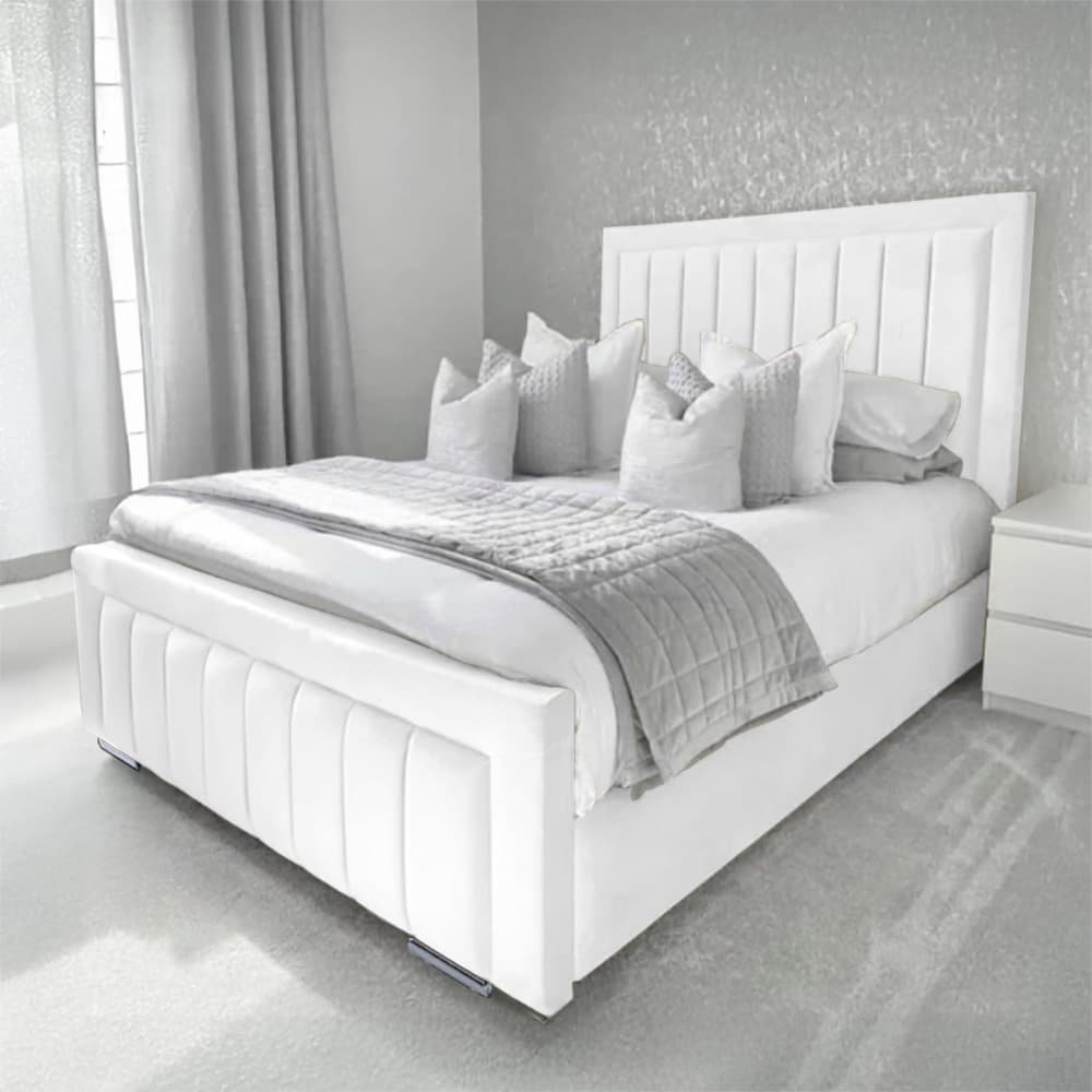 Canora Grey Abianna Upholstered Bed White Kingsize (5')