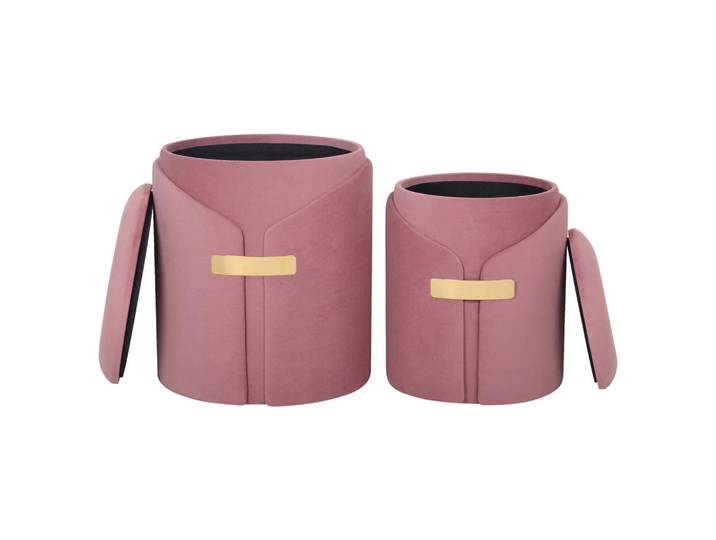 Kayoom Hockerset, Altrosa, Textil, 2-teilig, Stauraum, Wohnzimmer, Sessel, Hocker, Sitzhocker