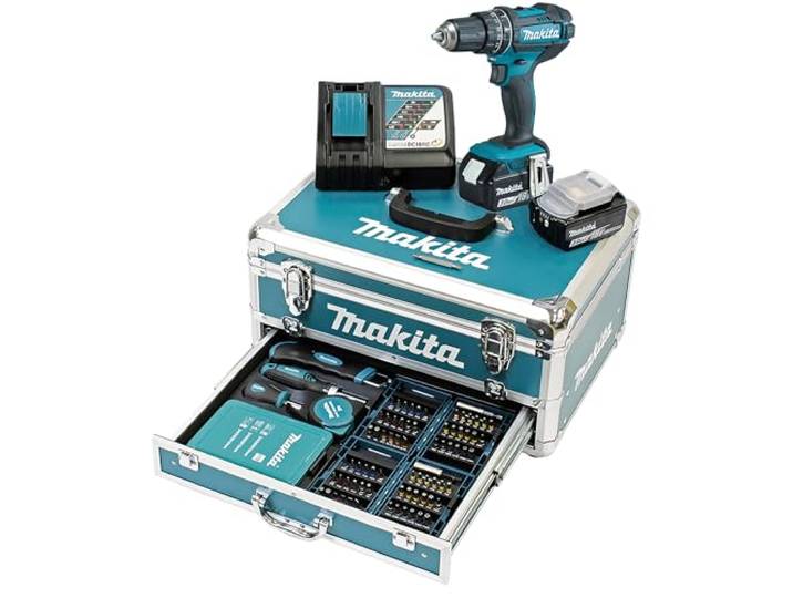 Perceuse à percussion 18V LXT (2x3\,0 Ah) avec accessoires - MAKITA DHP482RFX9