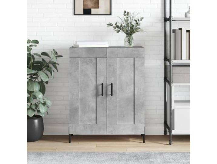 RJPLMFV Anrichte, grau, Beton, 69,5 x 34 x 90 cm, Holz, Technik Geräumige Aufbewahrung, glatte Oberfläche, feuchtigkeitsbeständig, Wandbefestigung inklusive