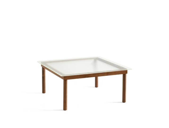 HAY Kofi Couchtisch Walnut-ribbed glass, 80 cm