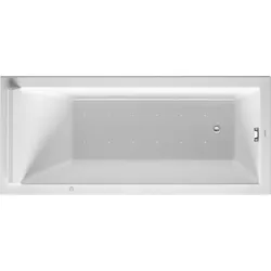 Duravit Starck Whirlpool, Einbauversion, 1 Rückenschräge, Gestell, Ab- und Überlaufgarnitur chrom, Air-System, 1600x700mm, 760333000AS0000