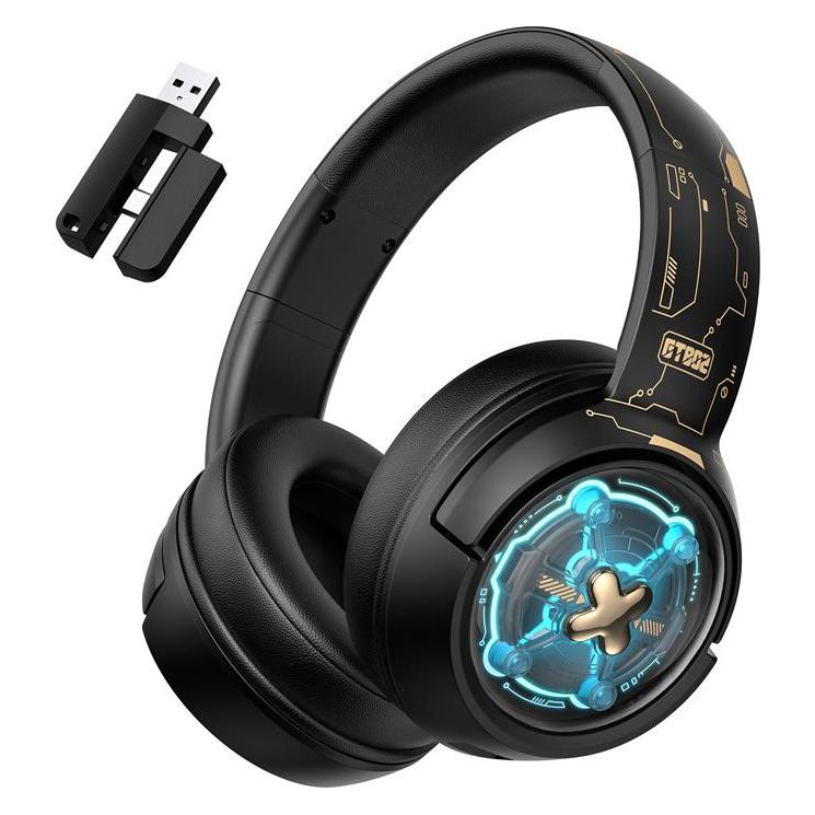 Onikuma GT802 gaming headphones (black) (Kabelgebunden, Kabellos) (GT802 Black)
