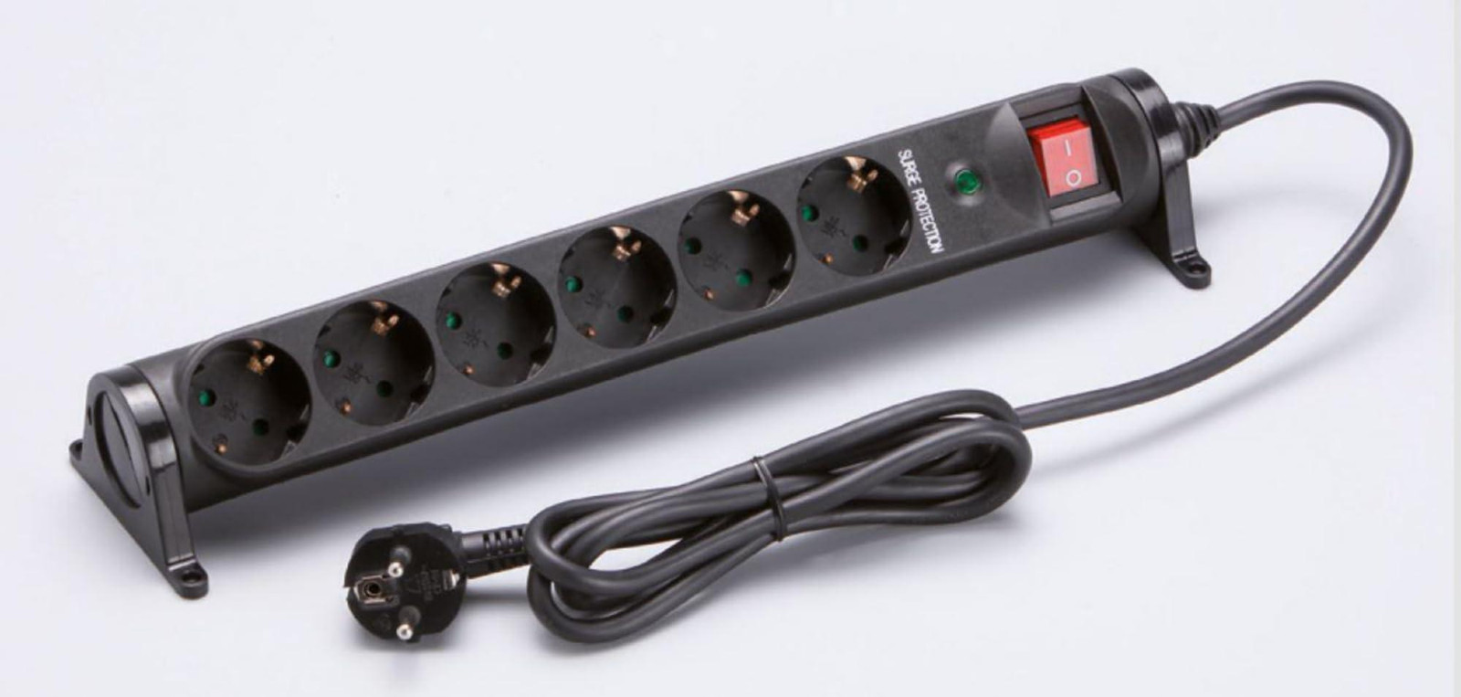 Unitec stekkerdoos met 6 stopcontacten en schakelaar, 1,4 meter, zwart