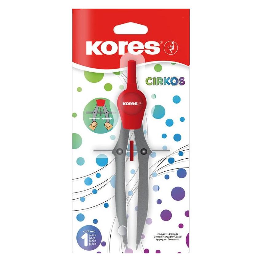Kores Zirkel CIRKOS (12) Kunststoff-Zirkel auf Blister (ZIR42010)