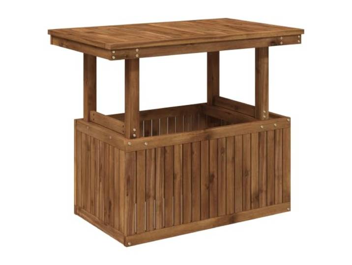 Gartenkaffee Tisch aus massivem Akazienholz, höhenverstellbar, Couchtisch Massives Akazienholz, wetterfest, verstellbar zum Esstisch, Tischplatte mit Rillen, pflegeleicht, Garten Terrasse Balkon