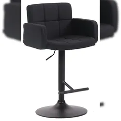 Décoshop26 - Barhocker x1 mit Armlehnen und bequemer Rückenlehne in schwarzem Stoff mattschwarze Beine TDB10787
