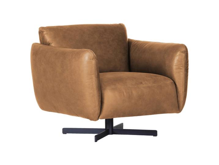 Carryhome Sessel, Cognac, Metall, 100x80x90 cm, Sitzfläche 360° drehbar, Wohnzimmer, Sessel, Sonstige Sessel