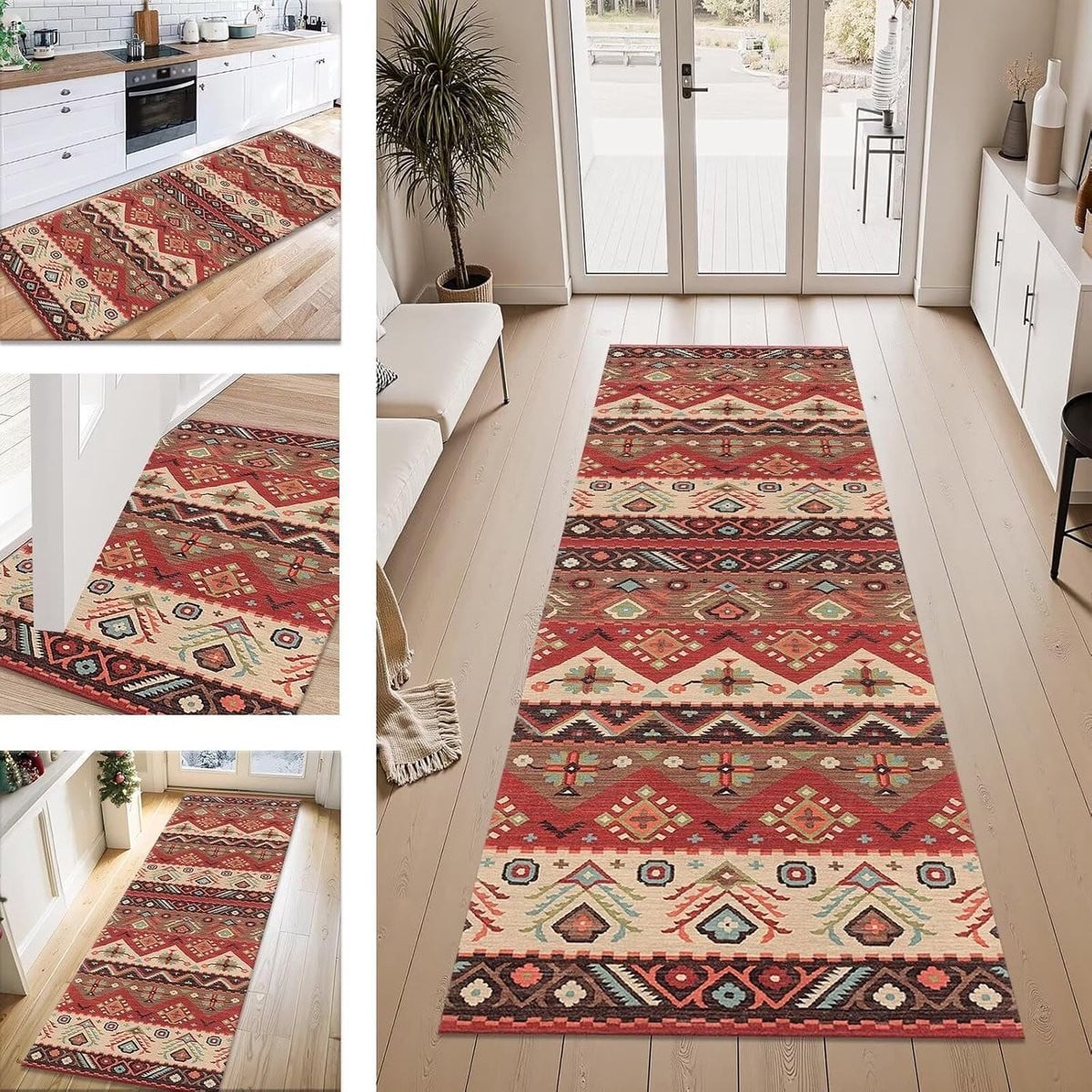 Wasbare antislip keukenloper van polyester, 100 x 250 cm