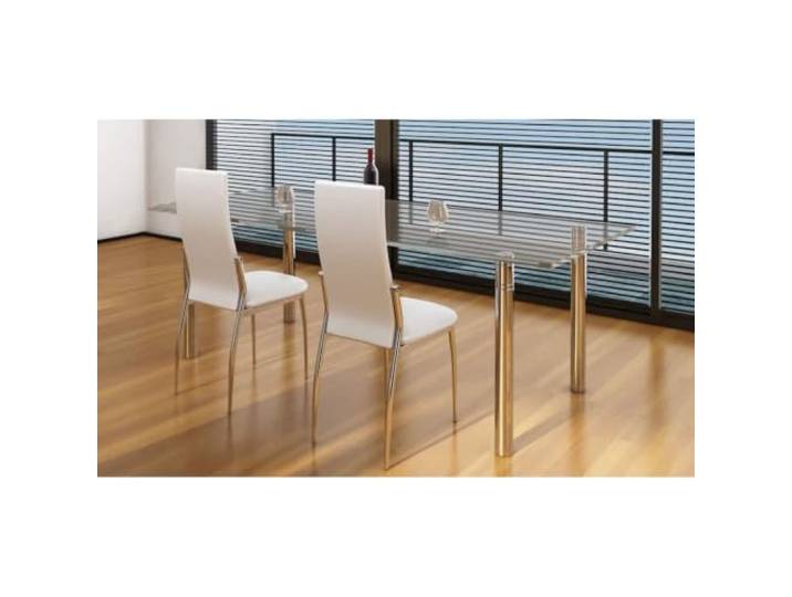 HEFZGDB 2 Esszimmerstühle Weiß Kunstleder mit Chrombeinen - Ergonomische Sitzmöbel für modernen Komfort, strapazierfähige und Pflegeleichte Ausführung, robuste Konstruktion mit hoher
