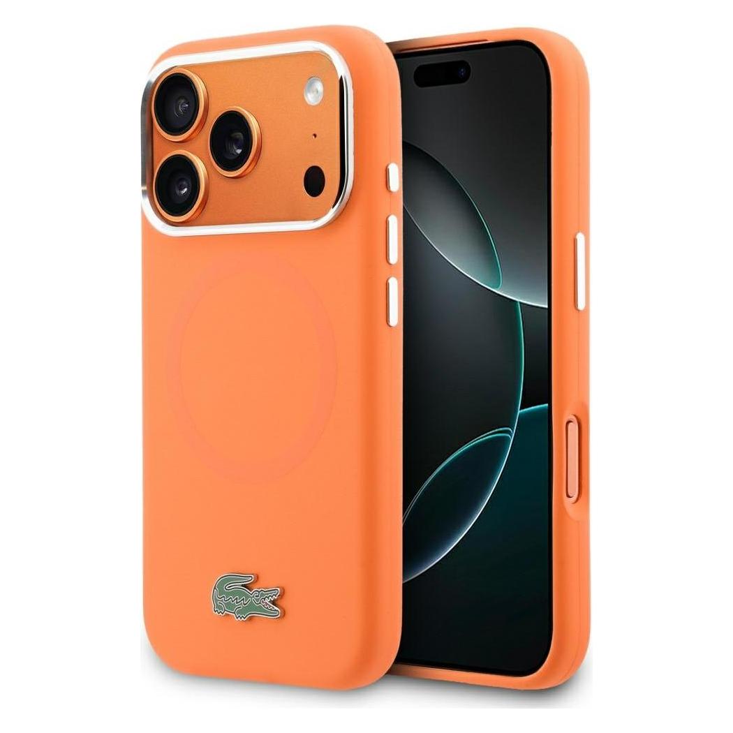 Lacoste 17 Pro Back-Cover hul - MagSafe - Metal Edges And Logo - Orange (Apple iPhone 17 Pro) (66365831)
