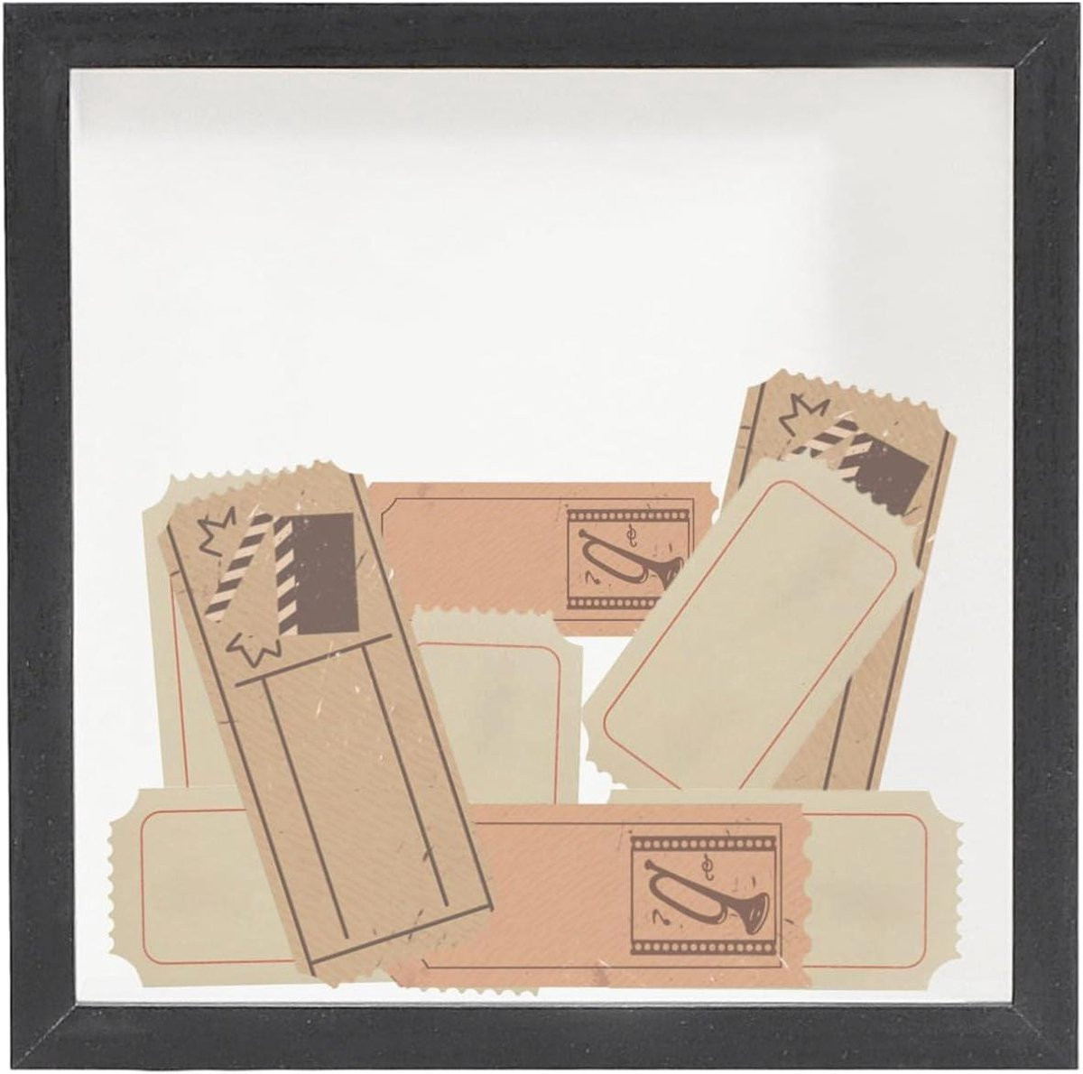 Geheugenbox met Sleuf - Herinneringskist voor Foto Display en Aandenkens - Zwart - B/D/H: 16 x 16 x 5,2 cm