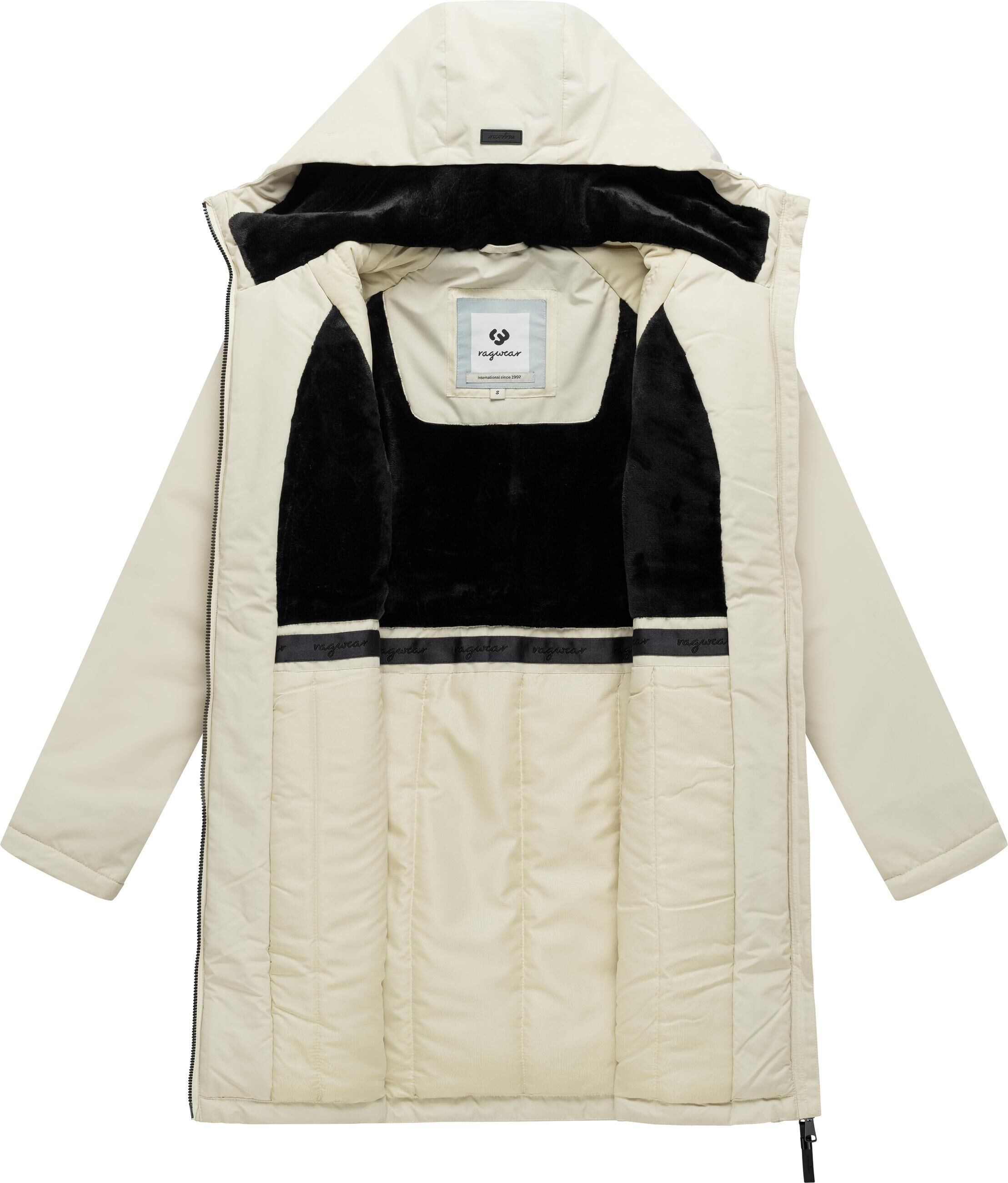 Wintermantel RAGWEAR "Wintermantel Nasima Y", Damen, Gr. M, beige (ecru), Mäntel Wintermantel