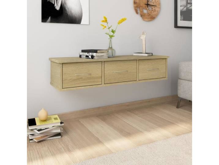 Étagère murale avec tiroirs Chêne sonoma 88x26x18 5cm Aggloméré
