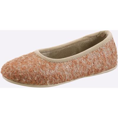 Hausschuh, Damen, Gr. 40, braun (terra), Schuhe Hausschuh