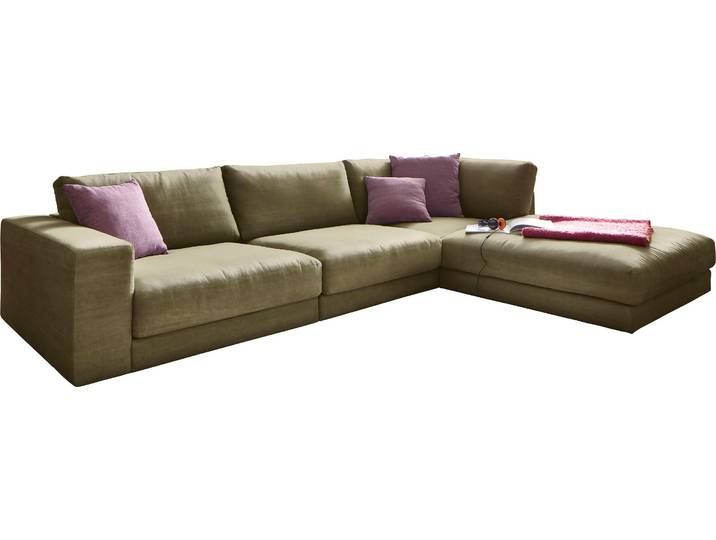 Ecksofa 3C CANDY Enisa II L-Form , grün (oliv), B:325cm H:86cm T:222cm, Korpus/Basismaterial: 100% Polyester. Sitzfläche: 100% Polyester, Sofas, Ecksofa, bestehend aus Modulen, daher auch individuell aufstellbarbar