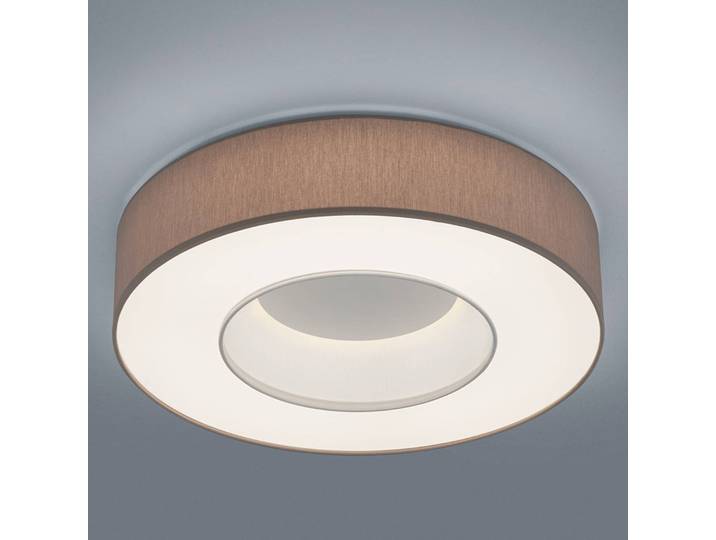 Helestra Deckenleuchte Lomo, dimmbar, braun / rost, für Wohn- / Esszimmer, Textil / Stoff / Seide, Modern