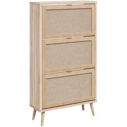 Finori Schuhschrank Bali 49A Sonoma-Eiche und Raffia-Druck