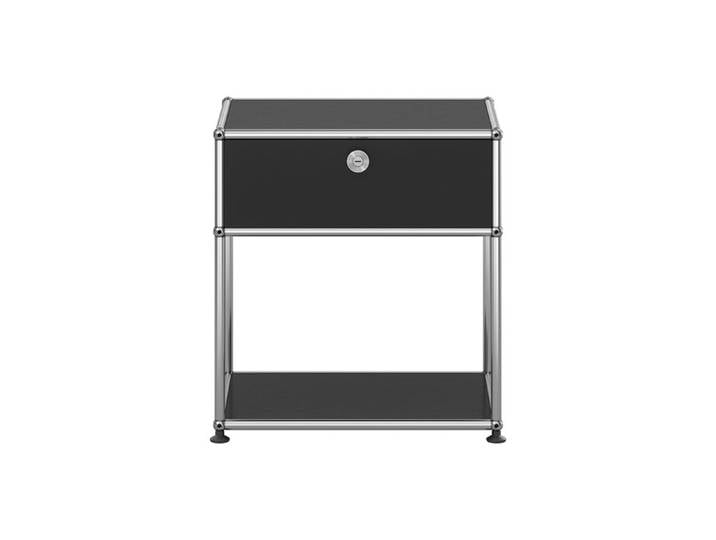 USM Haller Nachttisch M54 graphitschwarz 1 Klapptür oben ohne Schloss 52.3x56.5x37.3 cm