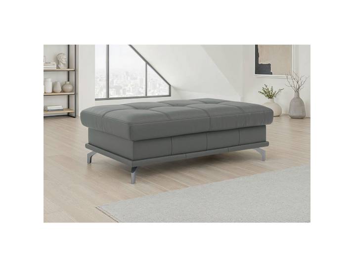 Sit & More Hocker Costello E, Anthrazit, Metall, Echtleder, Nappaleder, rechteckig, 133x47x72 cm, Wohnzimmer, Hocker, Sitzhocker