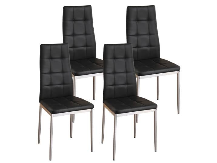Esszimmerstuhl Leder MARC 4er Set schwarz