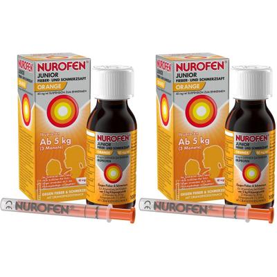 2x Nurofen Junior Fieber-u.Schmerzsaft Oran.40 mg/ml 2x100 ml Suspension zum Einnehmen