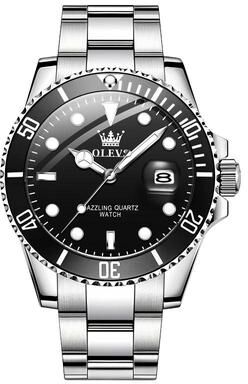 Inspired Deals OLEVS 5885 Men's Quartz Watch Waterproof Luminous Stainless Steel Business Watch black
