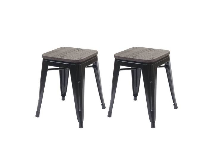 PROREGAL® Sitzhocker Hocker, Metall, Industriedesign, stapelbar, Farbe (2 St), stapelbar, bodenschonend und sofort einsatzbereit