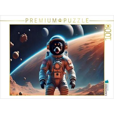 CALVENDO Puzzle Chihuahua Raumfahrer auf dem Mond | 1000 Teile Lege-Größe 64x48cm Foto-Puzzle für glückliche Stunden