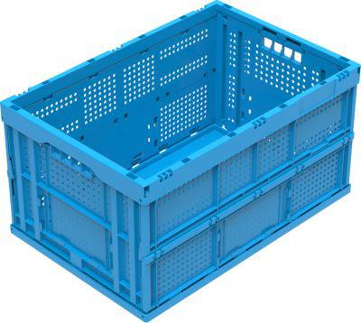 Faltbox im EURO-Maß FK 643-61, ohne Deckel, Durchfassgriff, 60 l, Polypropylen, blau