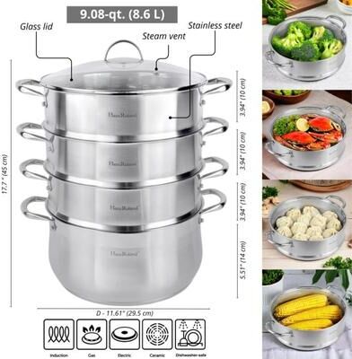 STP Goods Haus Roland Stainless Steel 3 Layer Steamer Pot