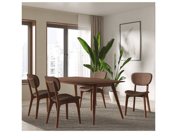 Essgruppe Nadir 5-teilig 140 x 80cm Braun/Tabakbraun Nussbaum Dekor