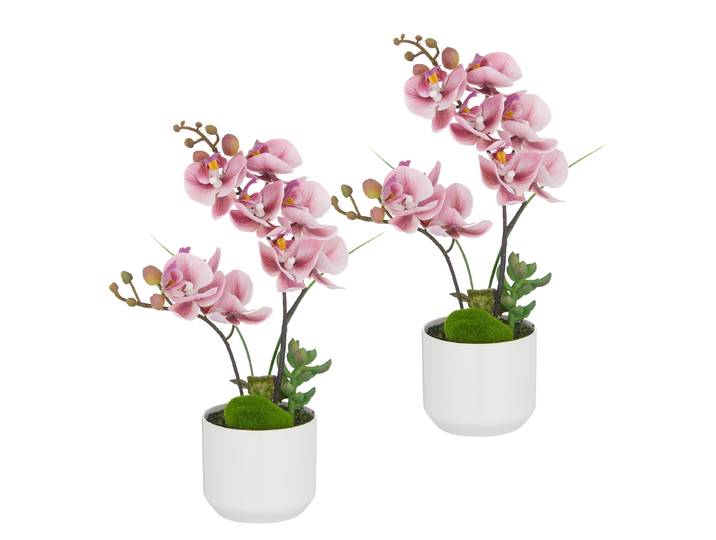 Phalaenopsis artificiel type C 20 x 30 x 10cm Rose