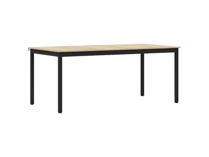 Esstisch, rechteckig, 180 x 90 x 75 cm, aus technischem Holz Schwarzer Metallrahmen, quadratische Beine, glatte Oberfläche, einfache Reinigung, tägliche Verwendung