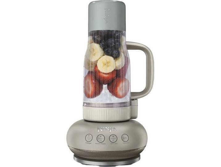 NINJA Zerkleinerer BlendBoss To-Go-Becher-Mixer - stone/mint DB351EUST, 1100 W, Auto-iQ-Technologie, Zerkleinert alles eiskalt- sogar tiefgefrorenes