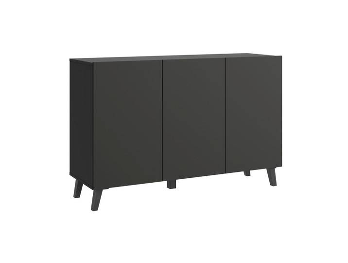 P & B Sideboard, Schwarz, Kunststoff, 3 Fächer, 120x76x39 cm, Fsc, stehend, Wohnzimmer, Kommoden & Sideboards, Sideboards