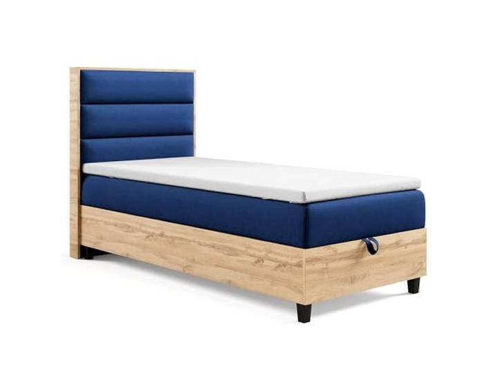 Best For Home Trinity K-1 Einzel Boxspringbett mit Matratze und Stauraum Bonellfederkern Einzelbett inkl. Topper Bett mit Bettkasten 100x200 Gepolsterte Kopfteil Bett - Liefer und Aufbauservice