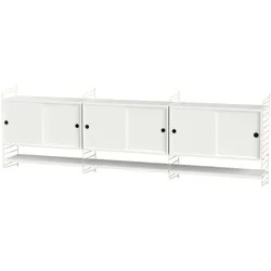 Sideboard wandmontage mit Regalböden Beige Weiß