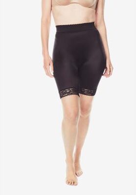 Plus Size Women's Medium Control Thigh Slimmer by Rago in Black (Size 2X) Body Shaper