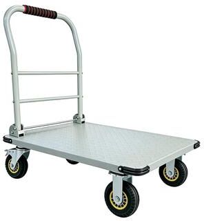 Garvee "Heavy-Duty Platform Truck Cart - 1800 lb Capacity, 36 x 24 in, Collapsible Handle, 6"" Swivel Casters with Brakes"