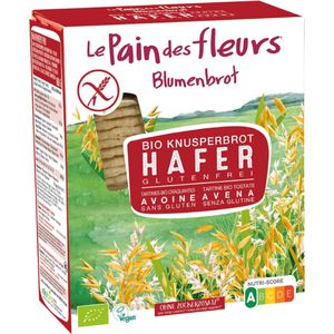 Le-Pain-des-Fleurs Knusperbrot Blumenbrot Hafer & Reis, BIO, gluten-, laktosefrei & vegan, 2 Frischepacks à 75 g, 150 g