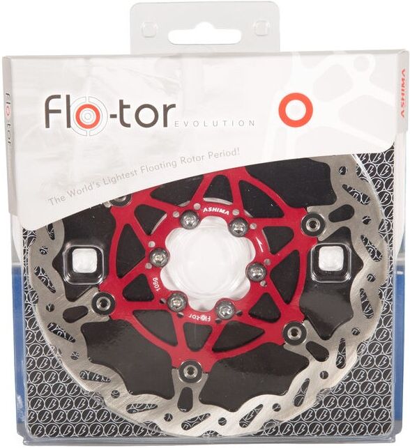 ASHIMA Disco freno  flotor evolution alluminio 6 fori flottante rosso