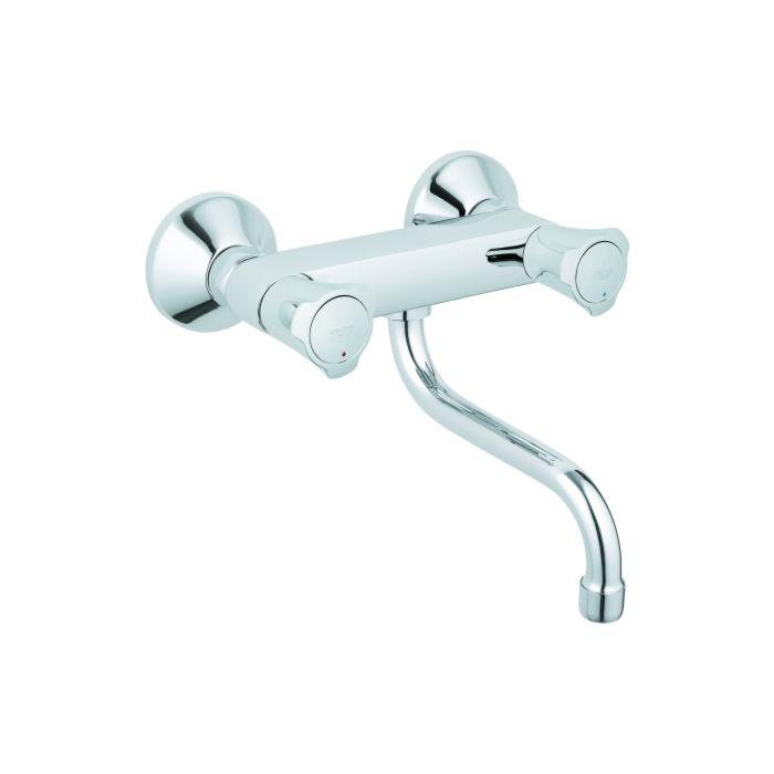 Grohe Spültisch-2-Griff-Wandarmatur Costa 31187001 chrom, schwenkbarer Auslauf