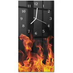 WANDUHR aus Glas 30x60 cm - Feuer