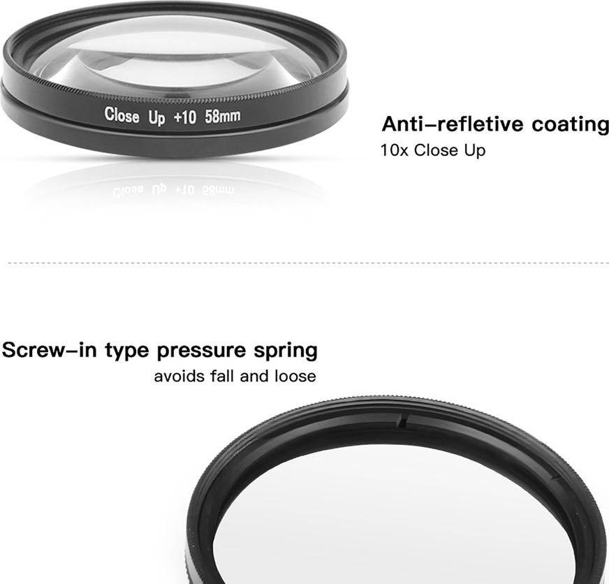 Gistuch 58 mm macro-objectief met 10x vergroting en waterdichte behuizing voor de 7 Black 6 5